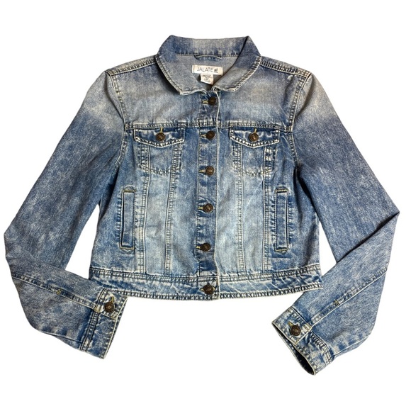 Vintage Y2K Jalate Jeans Acid Wash Denim Jean Button Jacket Size Large - Picture 1 of 13